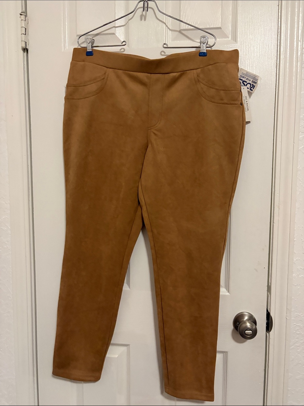 Classic Pull-On Faux Suede Pants — Camel